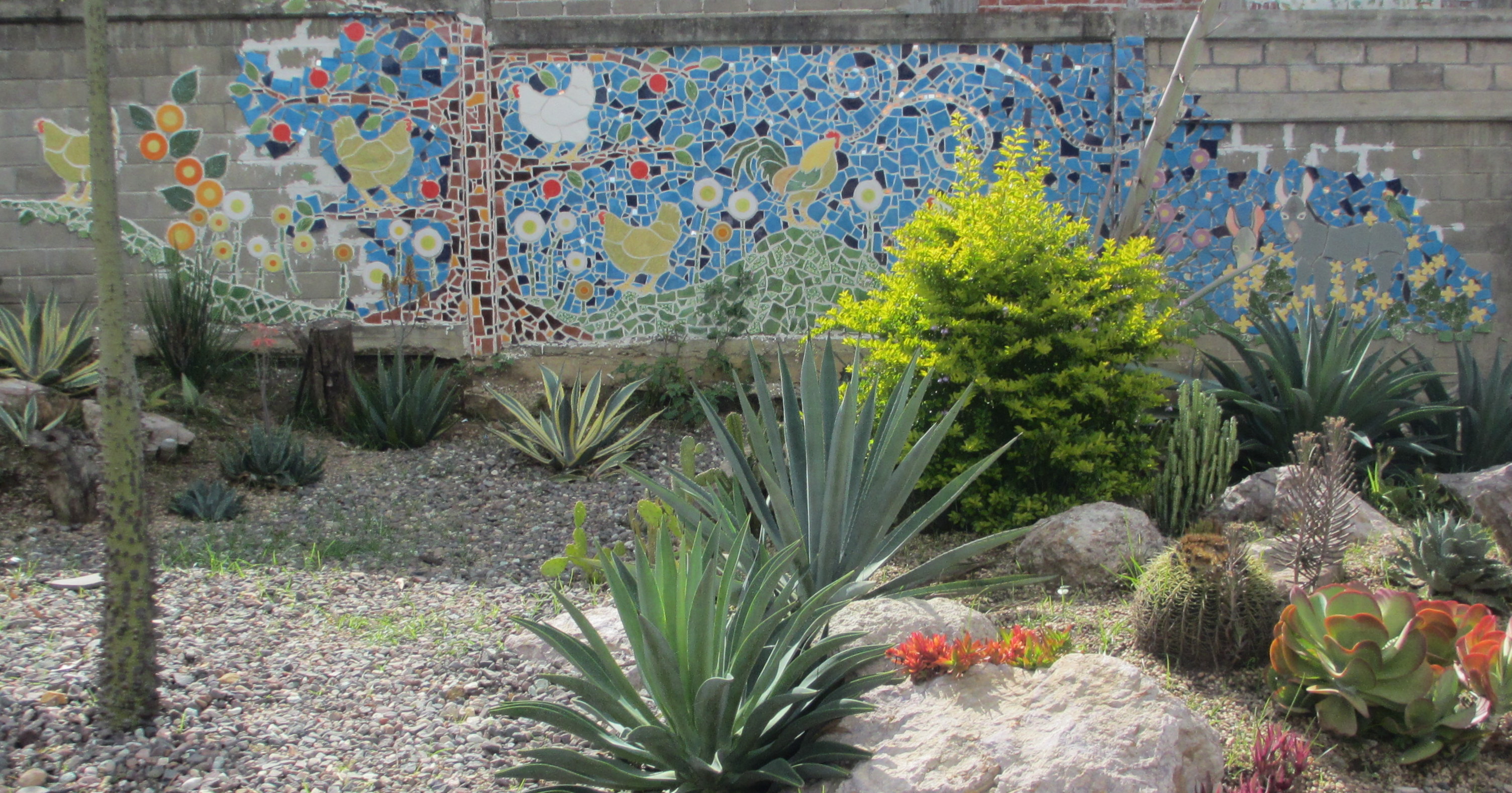 view of incomplete mosaic mural